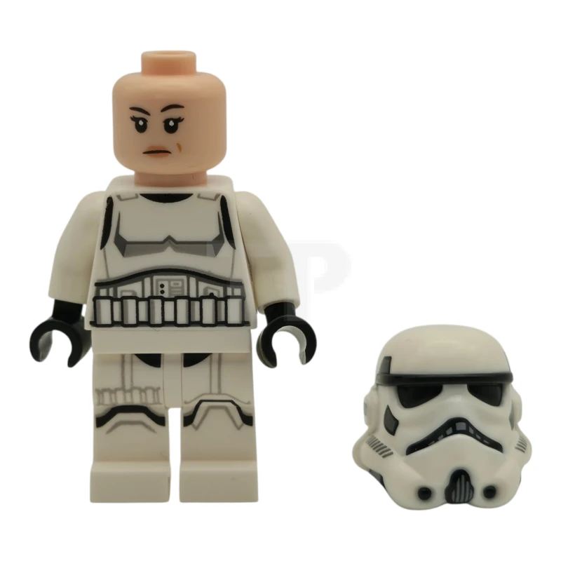 LEGO&reg; sw1456 Imperial Stormtrooper - Female, Dual Molded Helmet with Light Bluish Gray Panels on Back, Shoulder Belts, Light Nougat Head