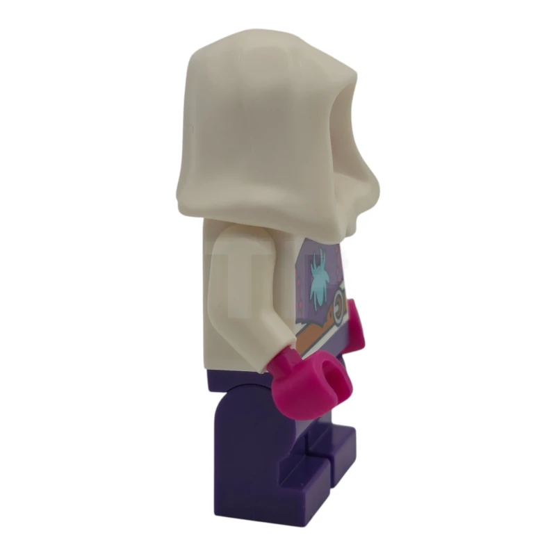 LEGO&reg; sh1117 Ghost-Spider (Gwen Stacy) - Dark Purple Medium Legs, White Hood, Medium Azure Spider Logo, Dark Orange Belt