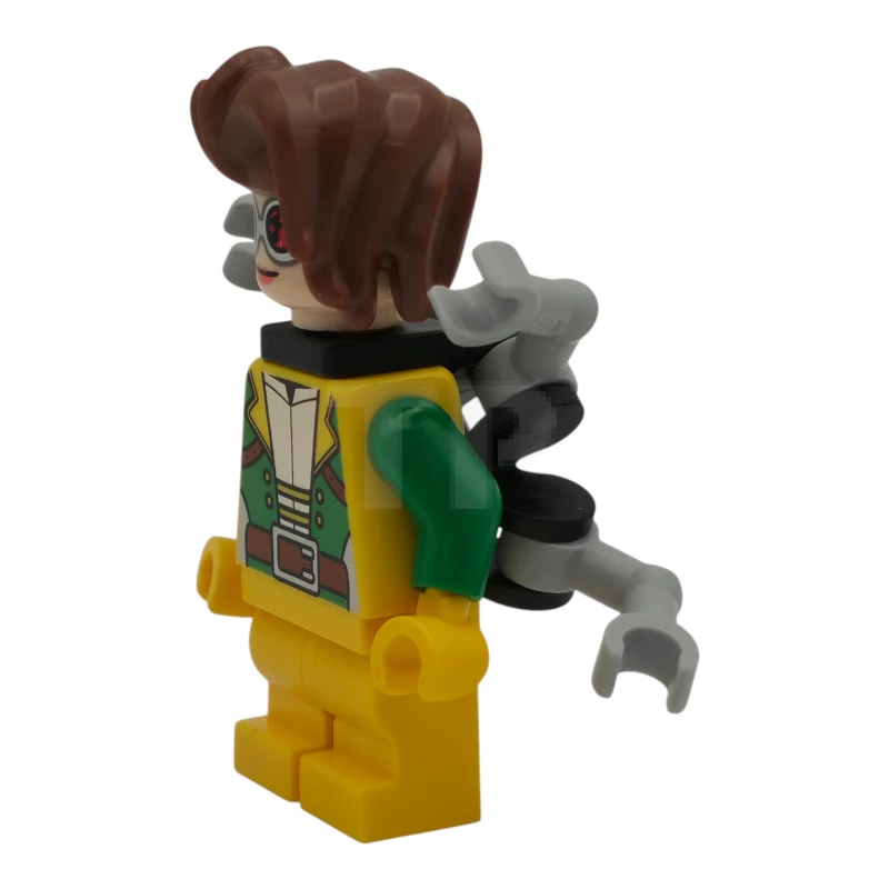 LEGO&reg; sh1118 Doc Ock - Female, Medium Legs, Green Open Jacket, Round Goggles, Light Bluish Gray Arms