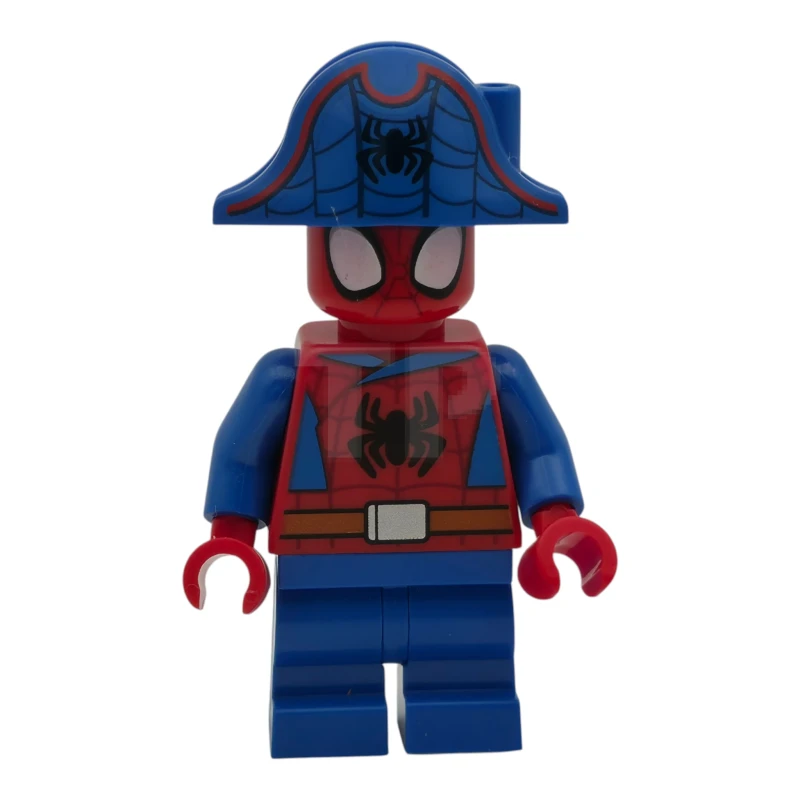 LEGO&reg; sh1111 Spider-Man (Peter «Spidey» Parker) - Piernas medianas, logotipo de la araña negro, cinturón naranja oscuro, sombrero de pirata