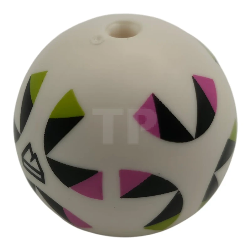 LEGO&reg; 6589713 - 7819pb02 - Ball, Sports Soccer with Stud Holder with Sports Mountain Logo, Black, Lime, and Dark Pink Shapes Pattern
