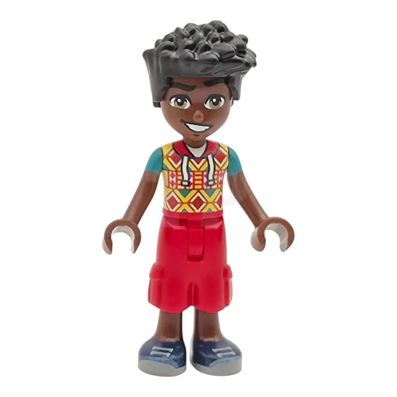 LEGO&reg; frnd768 Friends Zac - Yellow Top with Geometric Shapes, Red Cropped Trousers, Dark Blue Shoes
