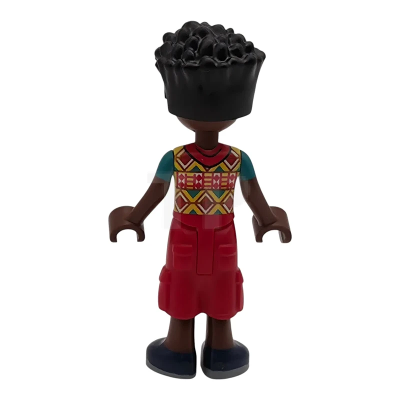 LEGO&reg; frnd768 Friends Zac - Yellow Top with Geometric Shapes, Red Cropped Trousers, Dark Blue Shoes