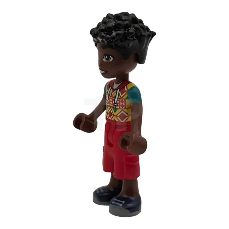LEGO&reg; frnd768 Friends Zac - Yellow Top with Geometric Shapes, Red Cropped Trousers, Dark Blue Shoes