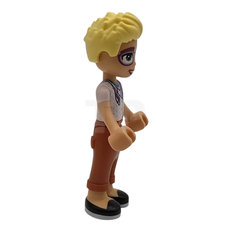 LEGO&reg; frnd769 Friends Olly - White Shirt with Bandana, Dark Orange Trousers, Black Shoes