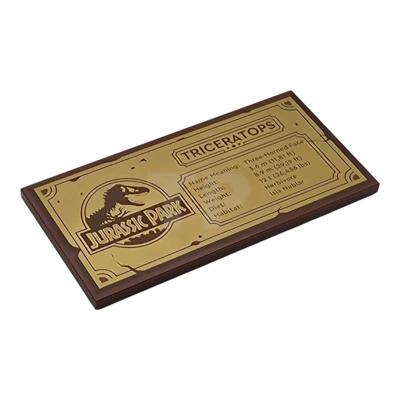 LEGO&reg; 6629694 - 8165pb002 - Tile 4 x 8 with Jurassic Park Triceratops Pattern