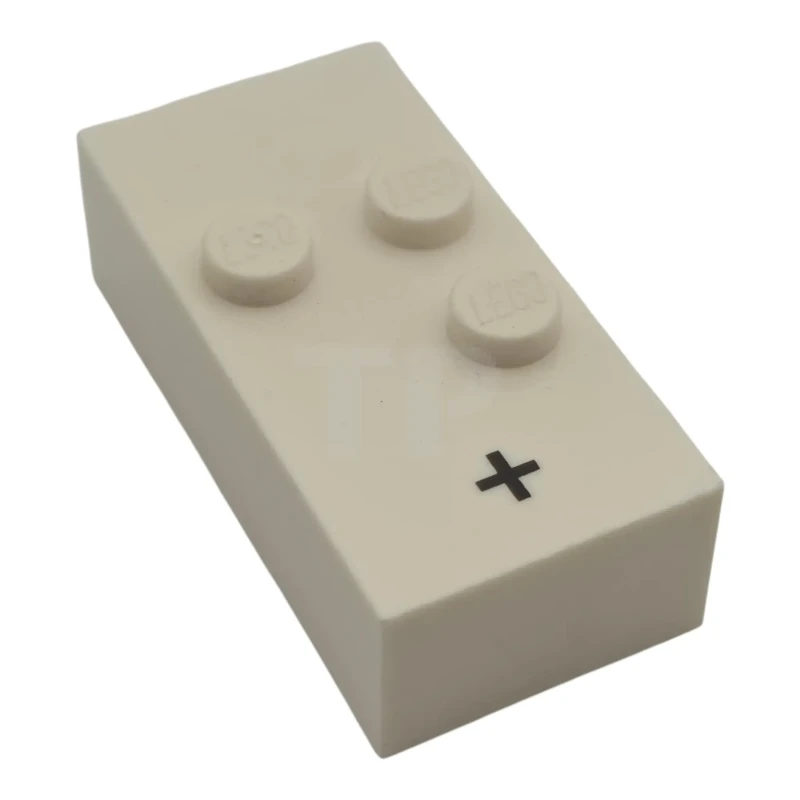 LEGO&reg; 6327788 - 65550pb03 - Stein, Braille 2 x 4 mit 3 Noppen und schwarzem Pluszeichen (+)-Muster (Punkte-256 ⠲) (schwedisch)
