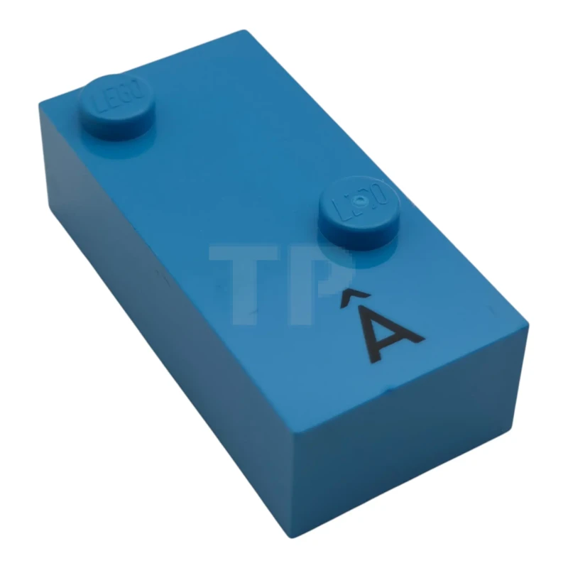 LEGO&reg; 60305pb04 - 6318266 - Brick, Braille 2 x 4 with 2 Studs with Black Capitol Letter A with Circumflex (Â) Pattern (dots-16 ⠡) (Portuguese)