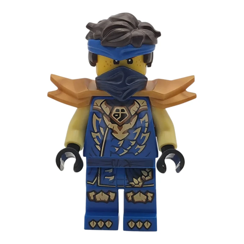 LEGO&reg; njo1073 Jay - Dragons Rising, tunique à tête de dragon, coiffure, larges épaulières dorées ornées de perles