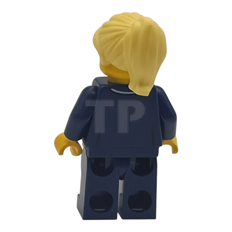 LEGO&reg; cty2008 Passenger Plane Pilot - Female, Dark Blue Suit with Tie, Bright Light Yellow Ponytail