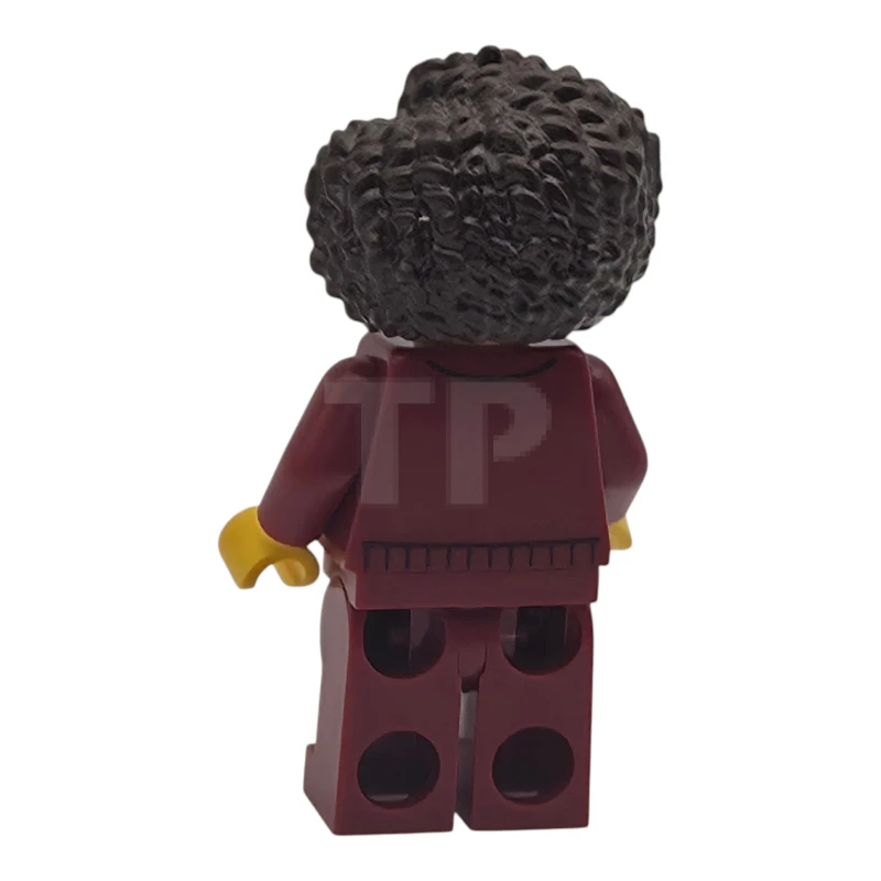 LEGO&reg; cty2006 Woman - Dark Red Tracksuit, Dark Brown Coiled Hair