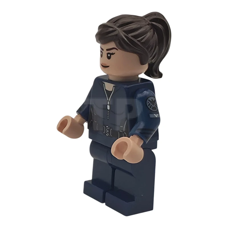 LEGO&reg; sh1129 Maria Hill - Dark Blue Suit, Printed Arms