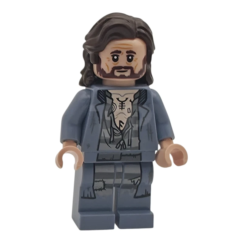 LEGO&reg; hp630 Sirius Black - Dark Brown Hair, Sand Blue Jacket over Tattered Striped Shirt, Printed Legs