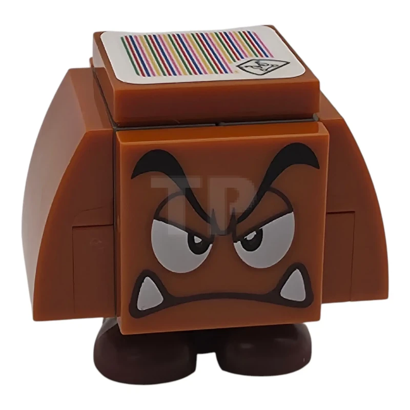 LEGO&reg; mar0229 Goomba (Dark Bluish Gray Interior Pieces) - Angry, Eyelids