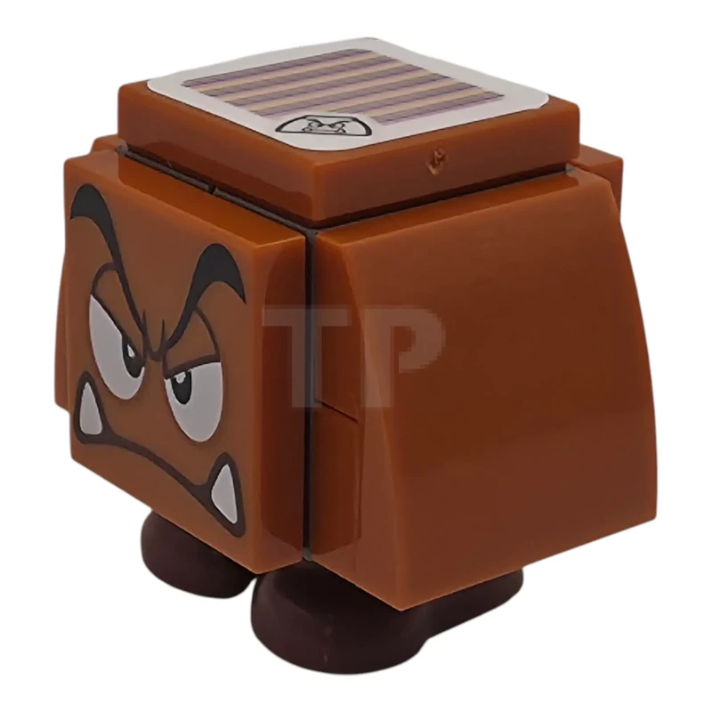 LEGO&reg; mar0229 Goomba (Dark Bluish Gray Interior Pieces) - Angry, Eyelids