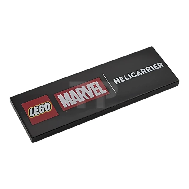 LEGO&reg; 69729pb250 - 6606999 - Tile 2 x 6 with LEGO Marvel Logo and 'HELICARRIER' Pattern