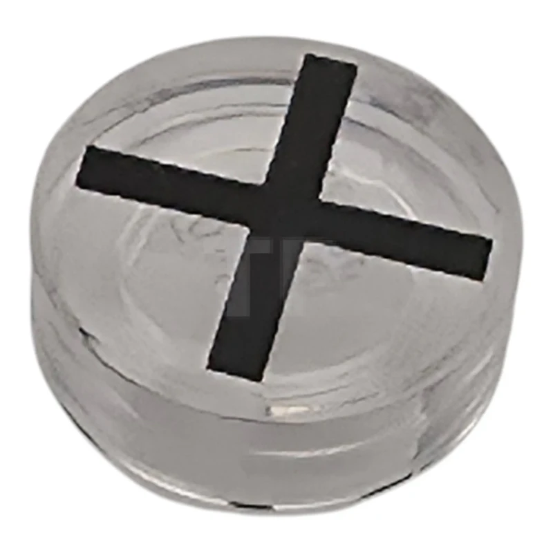 LEGO&reg; 6614286 - 98138pb473 - Tegel, rond, 1 x 1, met zwart 'X'-patroon