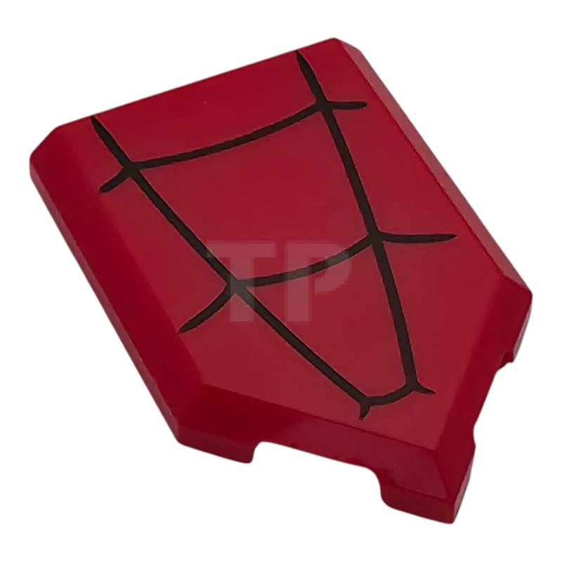 LEGO&reg; 6612309 - 22385pb401 - Tile, Modified 2 x 3 Pentagonal with Black Spider Web Pattern
