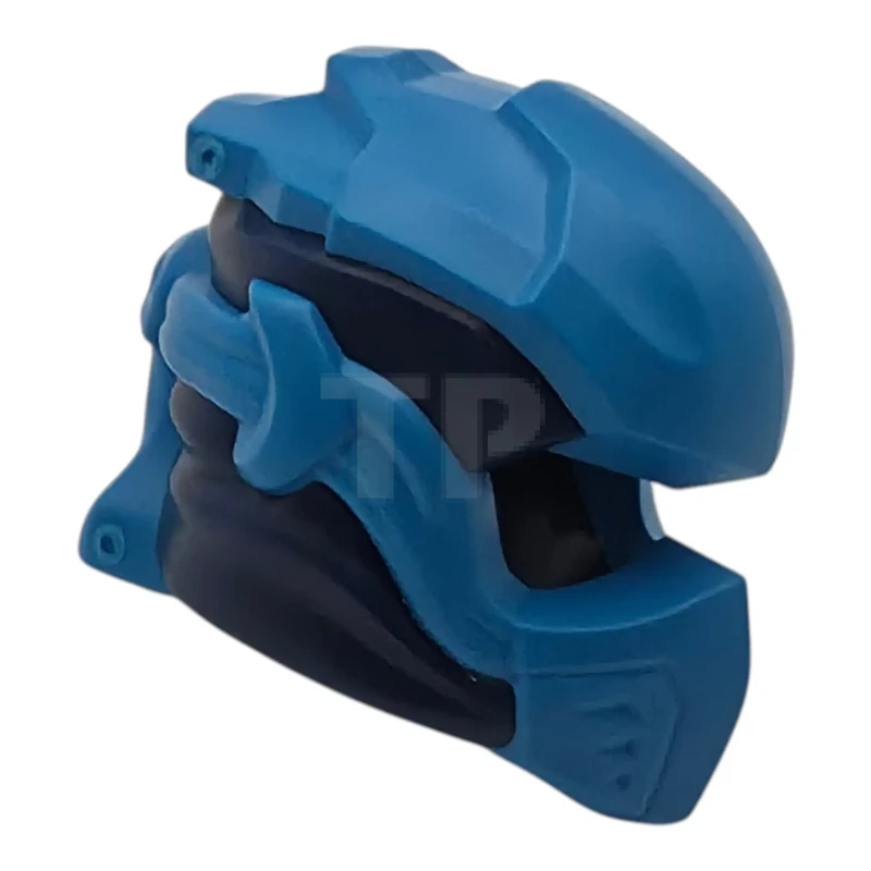LEGO&reg; 6616899 - 5990pb03 - Minifigurine, casque Ninjago de type 10 avec armure moulée bleu azur foncé, bandes et motif en nœuds