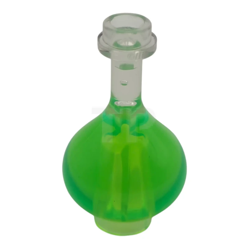 LEGO&reg; 6605241 - 5608pb03 - Minifigura, botella para utensilios, frasco «Florence» con un patrón fluido moldeado en verde brillante transparente