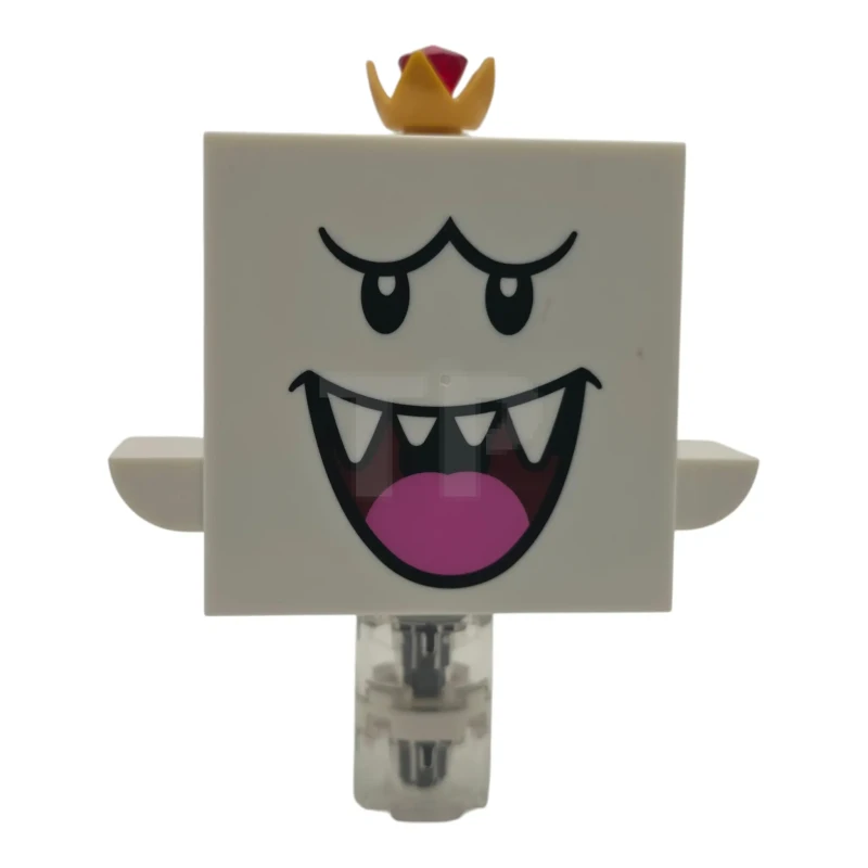 LEGO&reg; mar0226 King Boo - Lengua rosa oscuro, baldosa de escáner blanca modificada, base alta