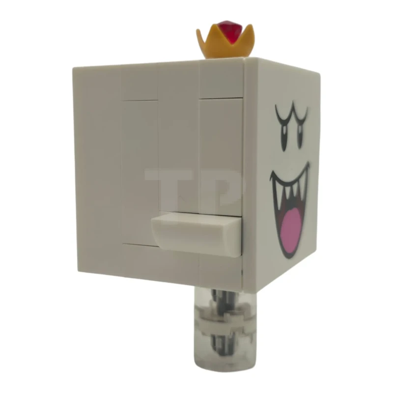 LEGO&reg; mar0226 King Boo - Lengua rosa oscuro, baldosa de escáner blanca modificada, base alta