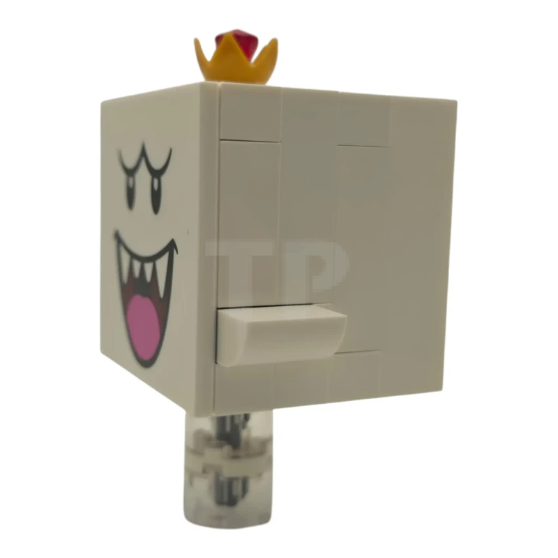 LEGO&reg; mar0226 King Boo - Lengua rosa oscuro, baldosa de escáner blanca modificada, base alta