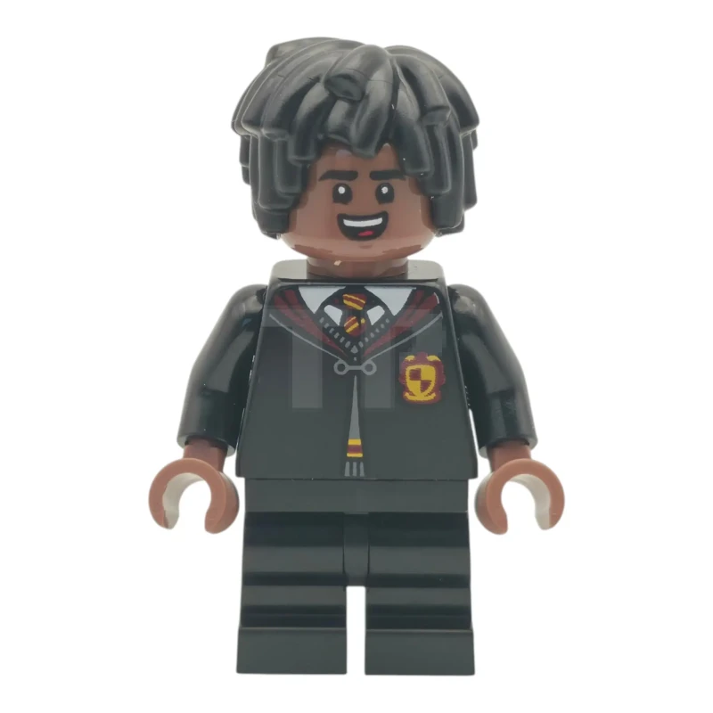 LEGO&reg; hp619 Lee Jordan – Gryffindor-Umhang, geschlossen, schwarze, mittellange Beine, kurze, gestufte Mop-Top-Frisur