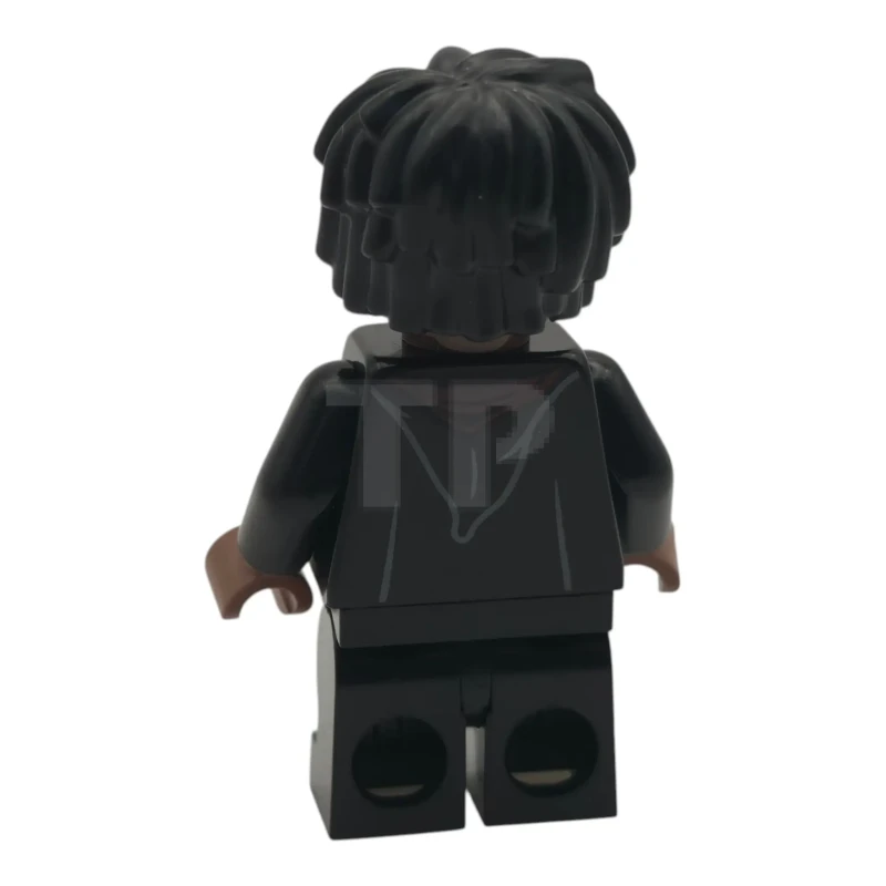 LEGO&reg; hp619 Lee Jordan - Gryffindor Robe Clasped, Black Medium Legs, Hair Short Layered Mop Top