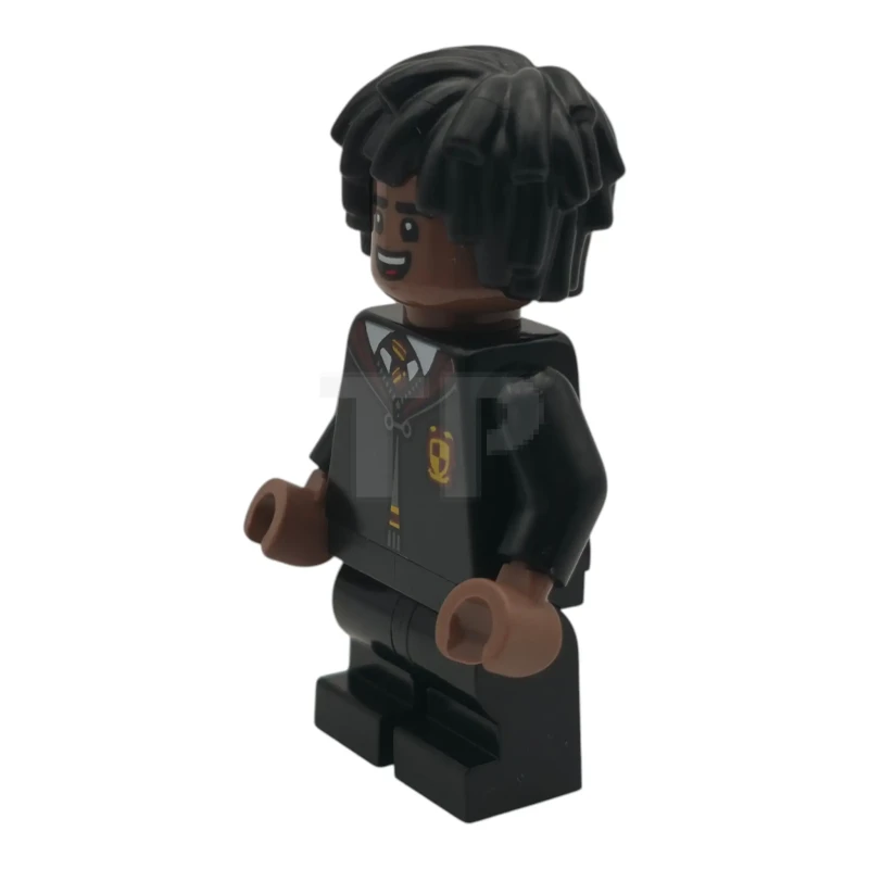 LEGO&reg; hp619 Lee Jordan - Gryffindor Robe Clasped, Black Medium Legs, Hair Short Layered Mop Top