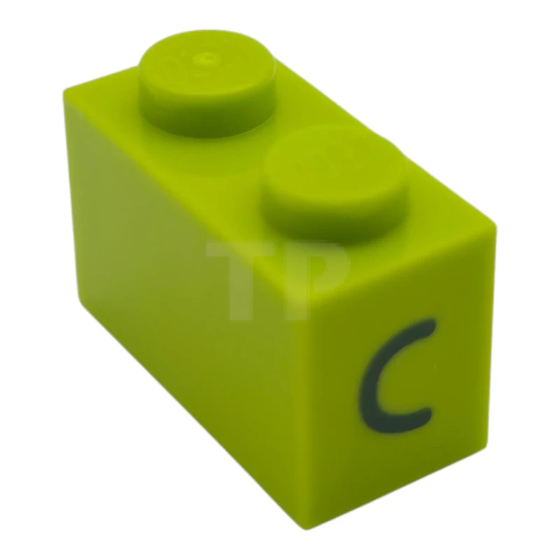 LEGO&reg;  - 3004pb378 - Mattone 1 x 2 con motivo a linee curve su entrambi i lati (occhi chiusi)