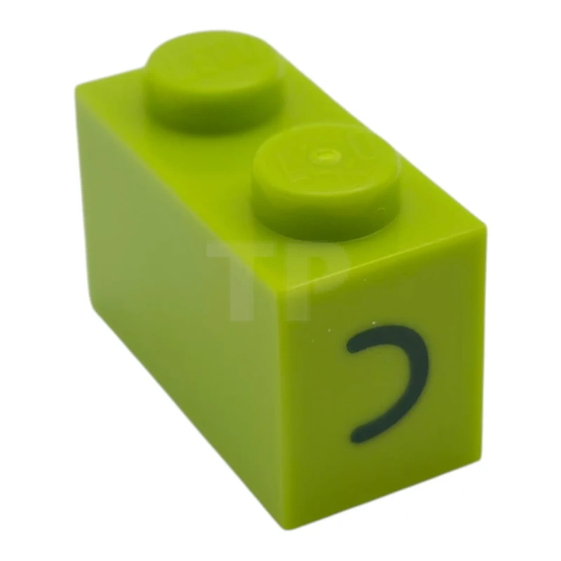 LEGO&reg;  - 3004pb378 - Mattone 1 x 2 con motivo a linee curve su entrambi i lati (occhi chiusi)