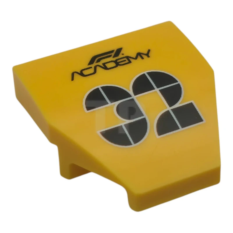 LEGO&reg;  - 7821pb01 - Plate 2 x 2 x 2/3 Wedge with 'F1 Academy 32' Pattern. 