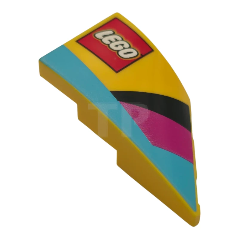LEGO&reg;  - 6930pb011 - Slope 4 x 2 Curved - Wedge Left with LEGO Logo Pattern