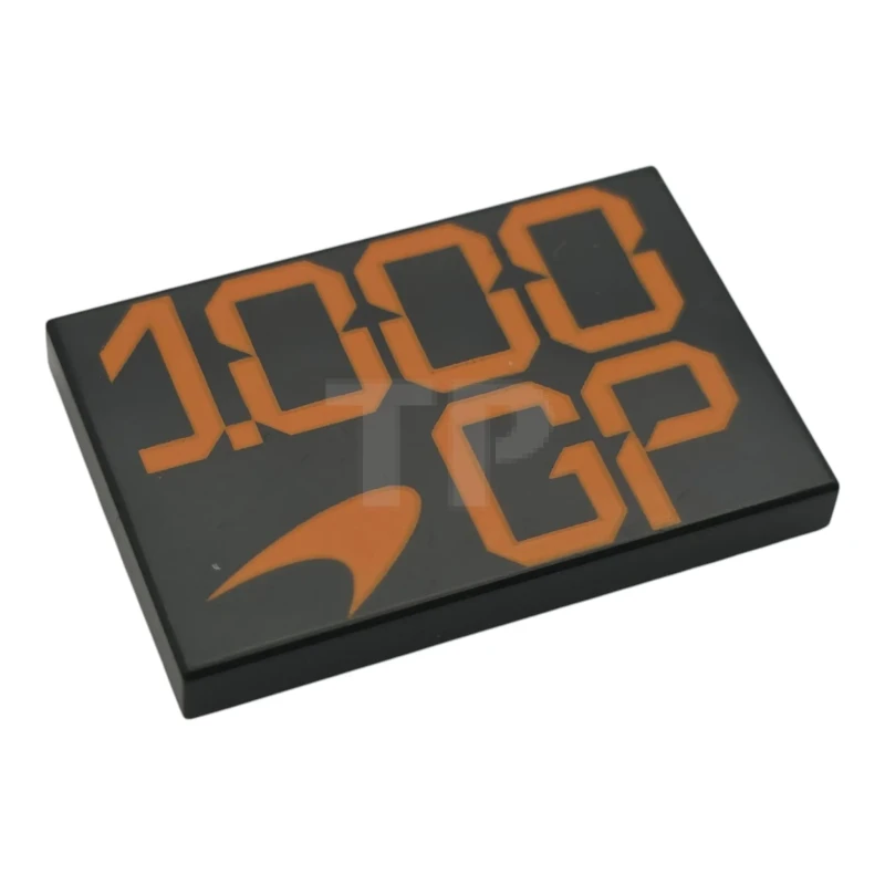LEGO&reg; 6606711 - 26603pb614 - Tegel 2 x 3 met '1000 GP' en het McLaren Racing-logo-patroon