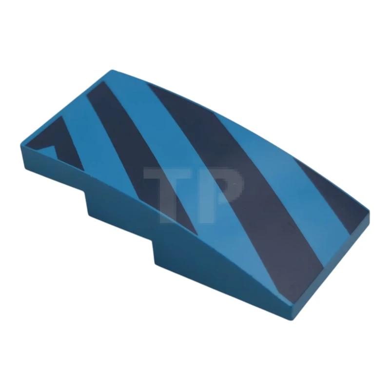 LEGO&reg; 6611236 - 93606pb236 - Slope 4 x 2 Curved with Diagonal Stripes Pattern