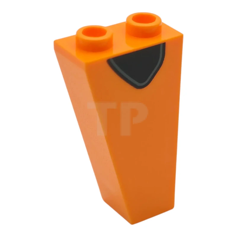LEGO&reg; 6614368 - 2449pb021 - Slope, Inverted 75 2 x 1 x 3 with Dark Bluish Gray Curved Line on Black Background Pattern on Both Sides