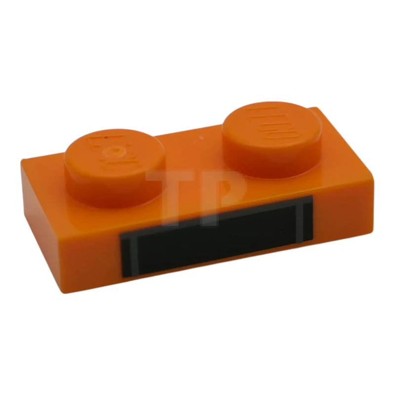LEGO&reg; 6614367 - 3023pb14 - Plate 1 x 2 with Dark Bluish Gray Lines on Black Background Pattern