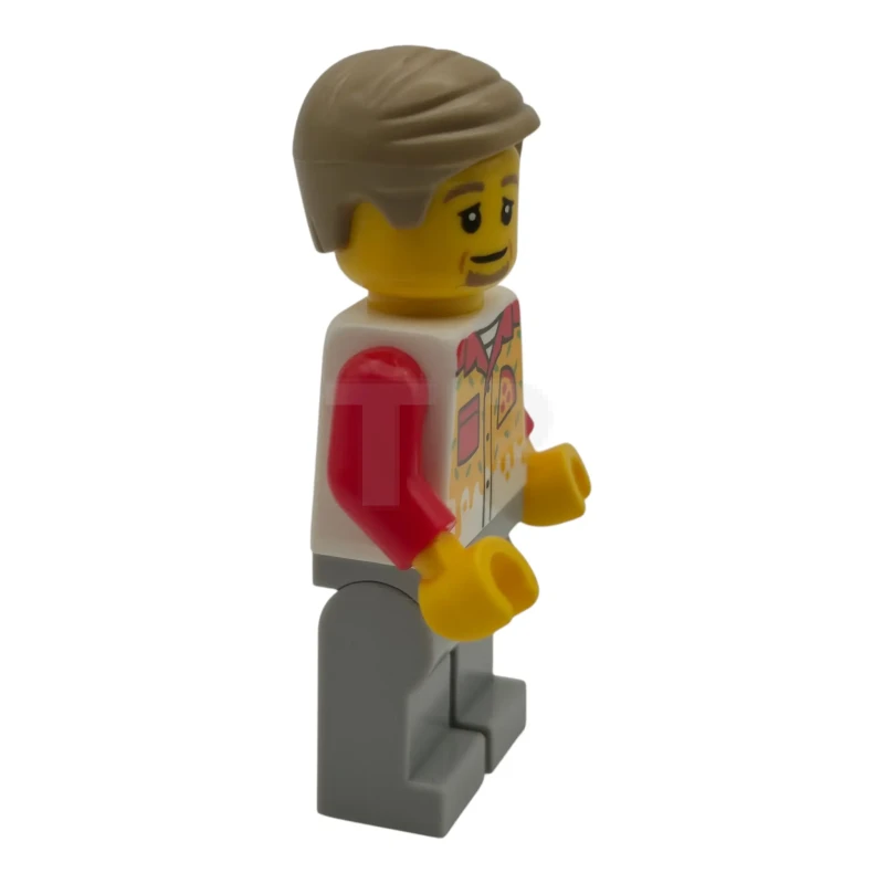LEGO&reg; cty2018 Livreur de pizzas - Homme, jambes gris-bleu clair, cheveux châtain foncé