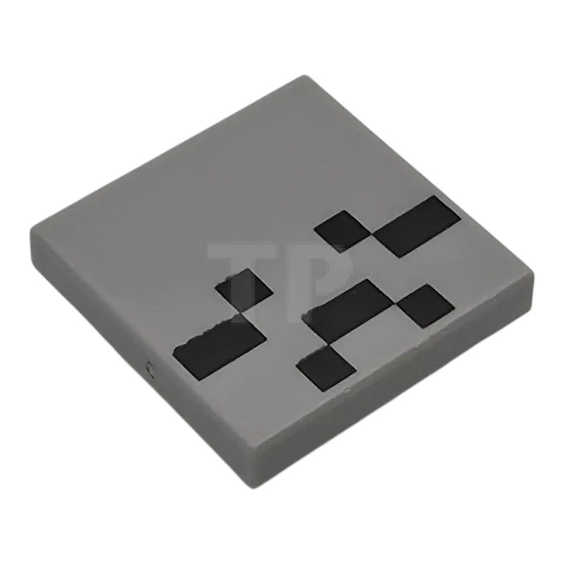 LEGO&reg; 6600950 - 11203pb143 - Tegel, aangepast 2 x 2 omgekeerd met een patroon van zwarte vierkanten en rechthoeken (Minecraft: gedroogd Ghast-gezicht)