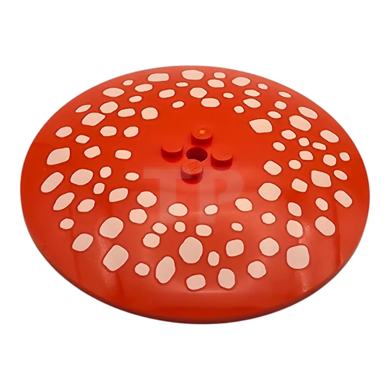 LEGO&reg; 6623716 - 50990bpb11 - Schotel 10 x 10 omgekeerd (Radar) - Massieve noppen met wit paddestoelpatroon