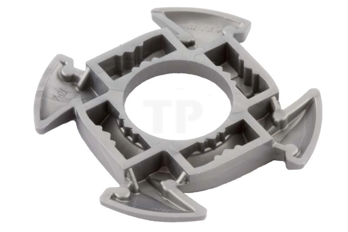 LEGO&reg; 4654164 - 98341pb05 - Ring 4 x 4 with 2 x 2 Hole and 4 Arrow Ends with Black Spikes Pattern (Ninjago Spinner Crown)