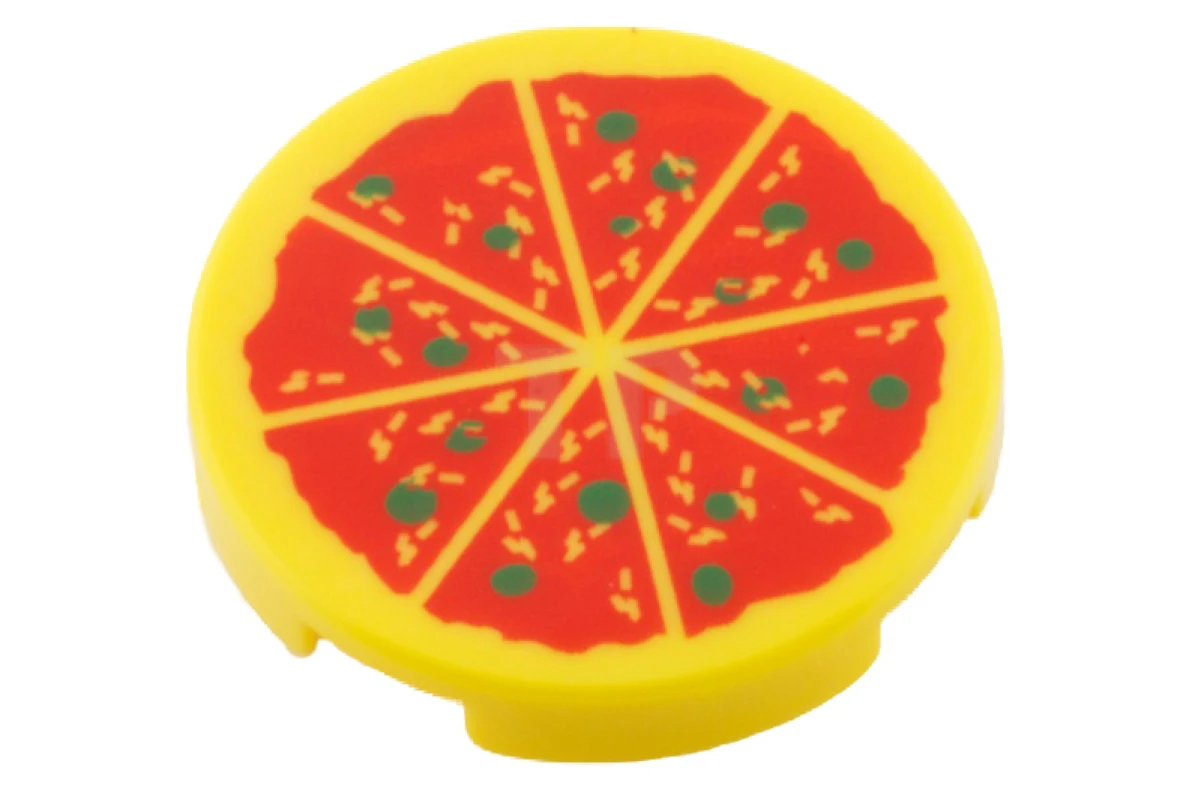 LEGO&reg; 81867 - 4150p02 - Tile, Round 2 x 2 with Pizza Pattern and Bottom X