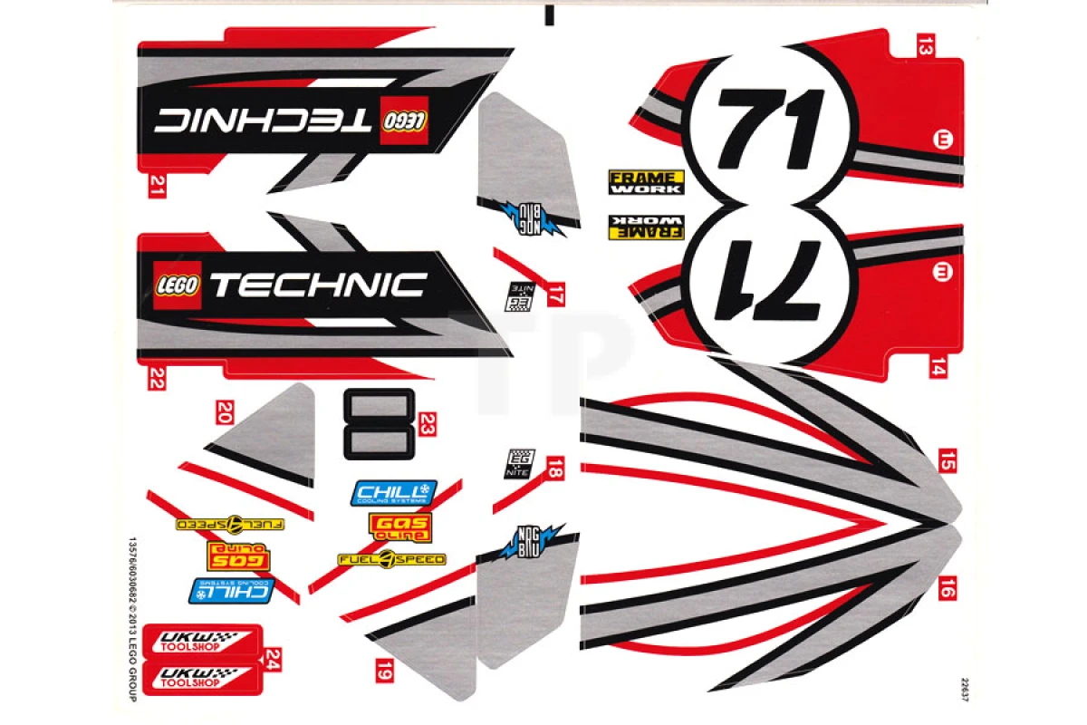 LEGO&reg; 6030682 - Autocollant pour l'ensemble 42000 - Feuille 2