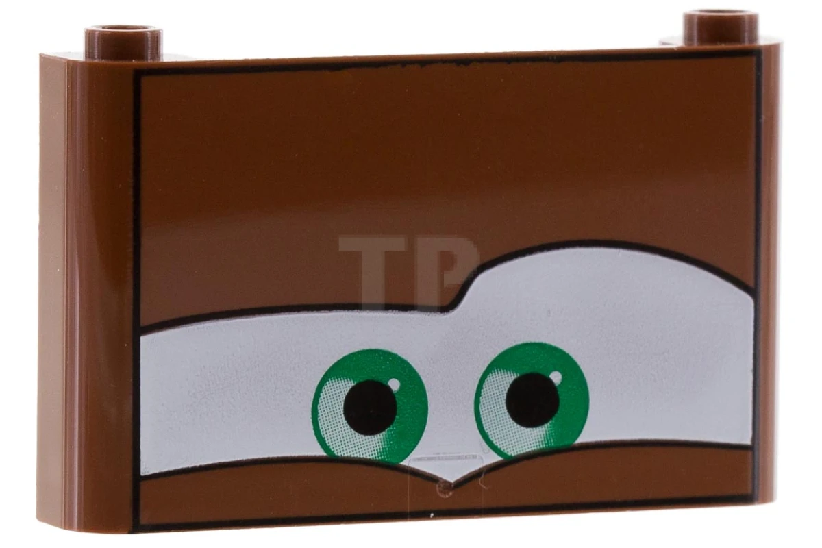 LEGO&reg; 4616040 - 64453pb003 - Windscreen 1 x 6 x 3 with Eyes on White Background Pattern