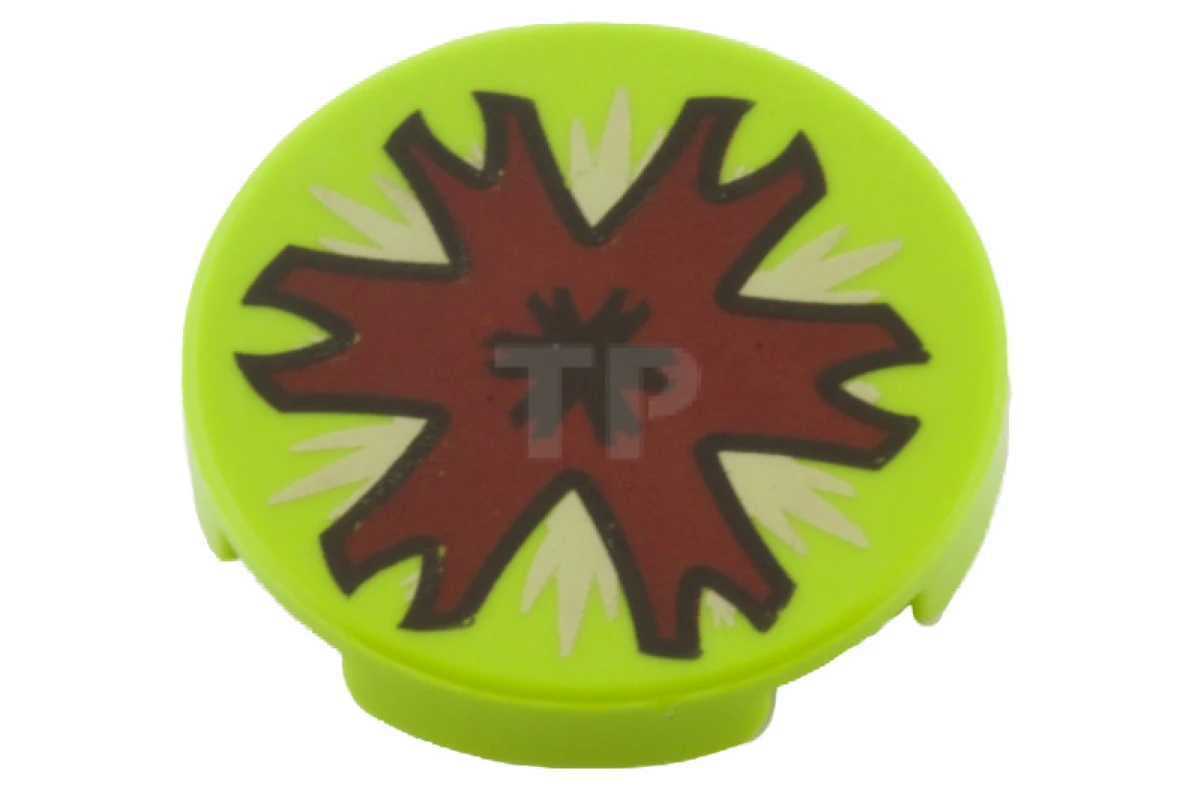 LEGO&reg; 6023463 - 4150pb124 - Baldosa, redonda 2 x 2 con dibujo de boca de insecto abierta y fondo X