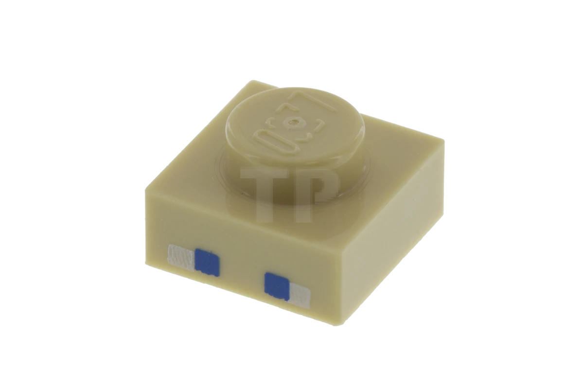LEGO&reg; 3024pb001 - 6093236 - Plate 1 x 1 with 2 Blue and 2 White Squares Pattern (Minecraft Steve Eyes)