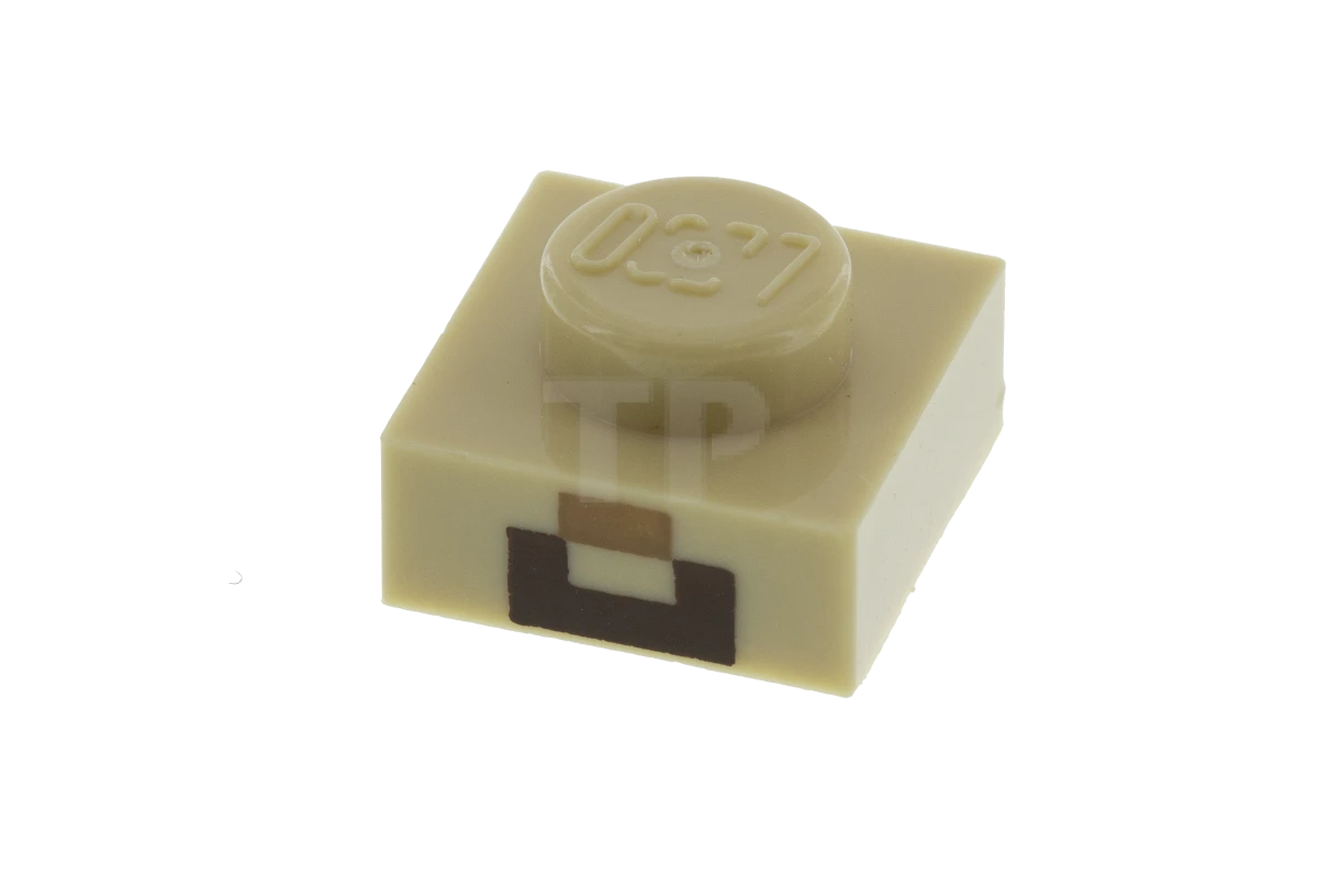 LEGO&reg; 6093238 - 3024pb002 - Plate 1 x 1 with Dark Flesh and Brown Geometric Pattern (Minecraft Steve Mouth and Goatee)
