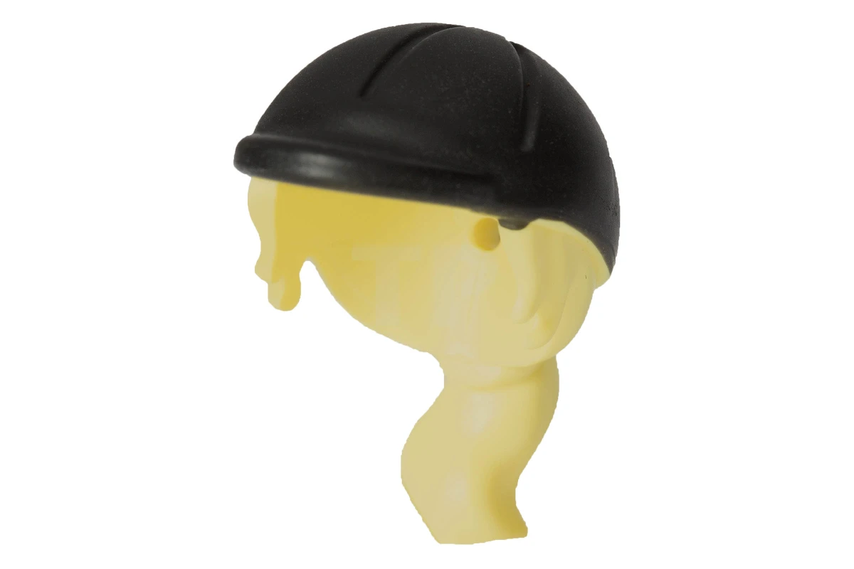 LEGO&reg; 6016662 - 92254pb01 - Figine, couvre-chef Cheveux Friends longs avec queue de cheval, franges latérales et casque d'équitation noir.