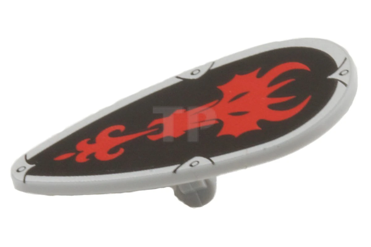 LEGO&reg; 6039739 - 2586pb007 - Shield Ovoid with Fire Breathing Dragon Pattern